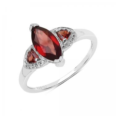 Women’s Sterling Silver Garnet Designer Ring – 1.20 CTW, Size 7