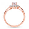 Stunning Womens 14K Rose Gold Over Sterling Silver Morganite and Topaz Size 7 Designer Ring