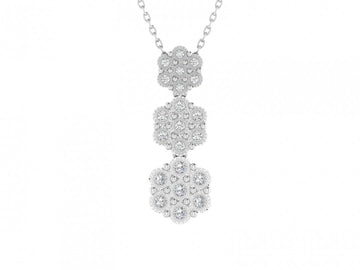 Stunning Womens White Gold Rhodium Over Sterling Silver 0.25 CTW Diamond 18 Inch Designer Necklace