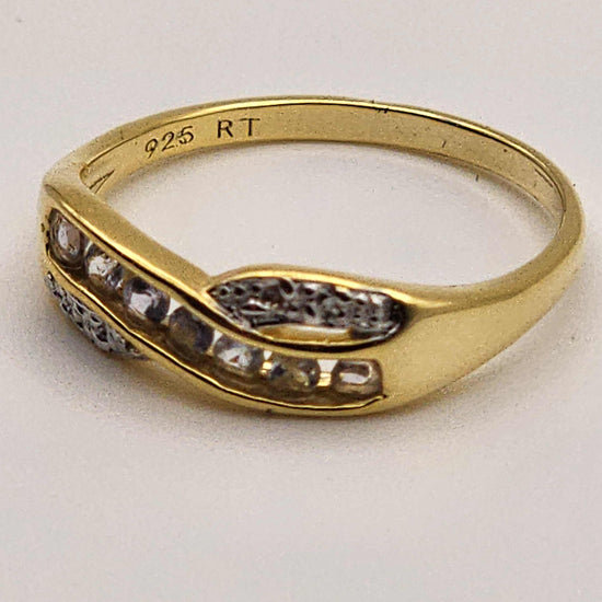 Women's 14K yellow gold sterling silver ring with AAA-grade tanzanite and near-colorless diamonds size 7.25