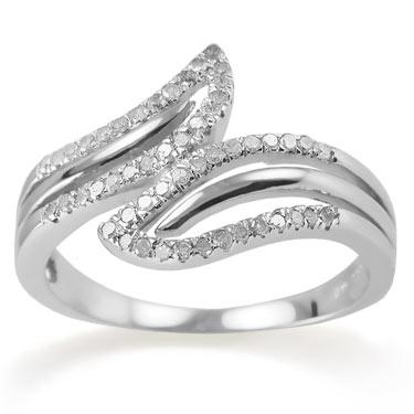 Stunning Women’s White Gold Rhodium Diamond Ring – Size 7