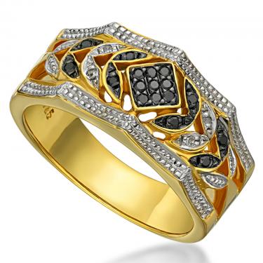 Women’s 14K Yellow Gold Over Sterling Silver Diamond Ring – Size 7