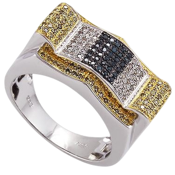 Handsome Men’s 14K White Gold Diamond Ring – 1 CTW, Size 11