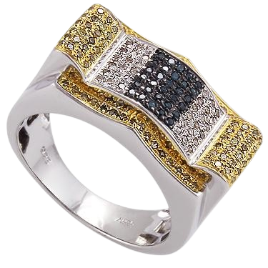 Handsome Men’s 14K White Gold Diamond Ring – 1 CTW, Size 11