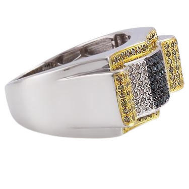 Handsome Men’s 14K White Gold Diamond Ring – 1 CTW, Size 11