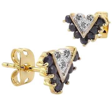 Gorgeous Women’s 18K Yellow Gold Sapphire & Diamond Earrings