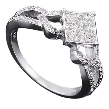 Gorgeous Women’s 14K White Gold Diamond Ring – Size 7