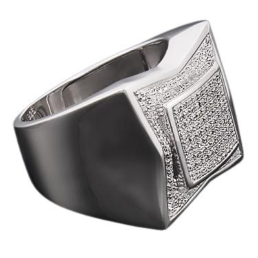 Men’s 14K White Gold Over Sterling Silver 0.60 CTW Diamond Ring