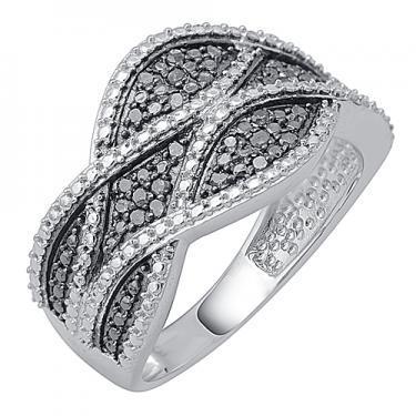 Beautiful Women’s 14K White Gold Over Sterling Silver 0.18 CTW Diamond Ring – Size 7