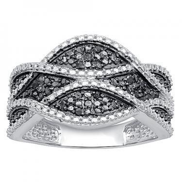 Beautiful Women’s 14K White Gold Over Sterling Silver 0.18 CTW Diamond Ring – Size 7