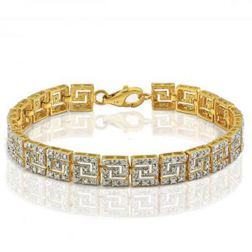Women’s 14K Yellow Gold Over Sterling Silver Diamond Bracelet – 0.52 CTW