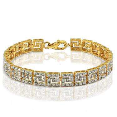 Women’s 14K Yellow Gold Over Sterling Silver Diamond Bracelet – 0.52 CTW