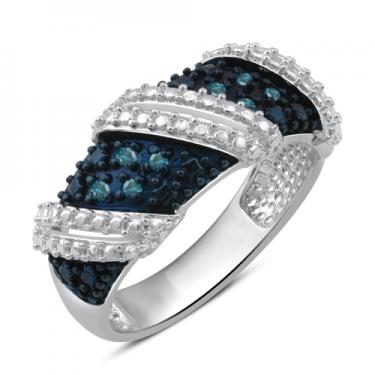 Stunning Womens 14K White Gold Over Sterling Silver Diamonds Size 7 Designer Ring