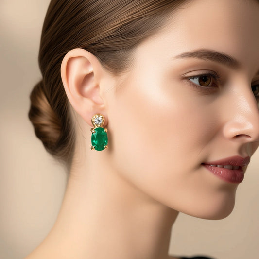 Emerald Radiance Diamond Earrings